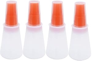 JYYHSF Silicone Oil bottle brush，BBQ/Pastry Basting Brushes,Silicone Cooking Grill Barbecue Baking Pastry Oil/Honey/Sauce Bottle Brush (4 PCS,orange)