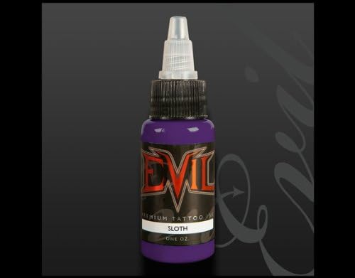 EVIL Tattoo Ink -SLOTH- 1/2oz Bottles -Tattoo Supplies-