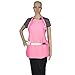 Apron Commercial Restaurant Home Bib Spun Poly Cotton Kitchen Aprons (2 Pockets) (1, Pink)