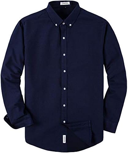 MUSE FATHMen's Oxford Dress Shirt-Cotton Casual Regular Fit Long Sleeve Shirt