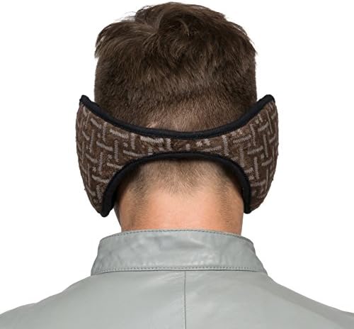 Cabf Winter ear muffs,Cold Weather Ear Warmers, Diagonal Stripe Earmuffs, Winter Accessory Outdoor Ear Muffs, Unisex and thickened style. (Coffee)