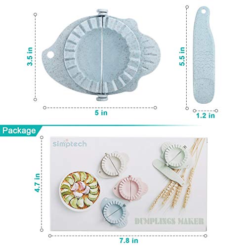 Simptech Dumpling Maker 4 Packs Set, Empanada Press/Ravioli Maker Cutter/Dumpling Mold, Environmentally Friendly Degradable Materials, Kitchen Accessories(8cm/3.15" Size) - Thumbnail 6
