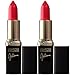 L'Oreal Paris Cosmetics Color Riche Collection Exclusive Lipstick, 401 Julianne's Red, 2 Count