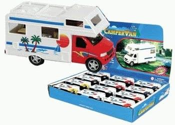 Die-cast Camper Van with Beach Scene, 1-pc (Pull-back Action & Opening Doors)