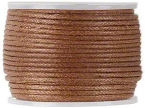 Beading Cord Spool Wax Coated Cotton Beading Cord String Cording for Beads &amp; Jewelry 25 Meter 27 yards (0.5 mm, Light Brown)