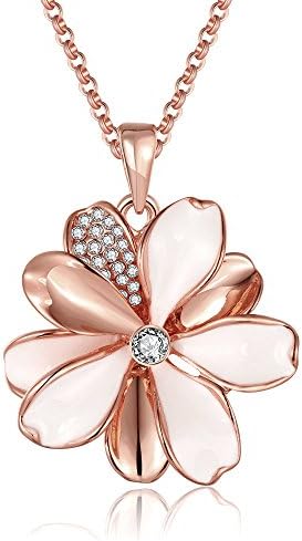 Inspirational Jewelry Fashion Flower Rose Gold Lady Necklace Christmas Gifts