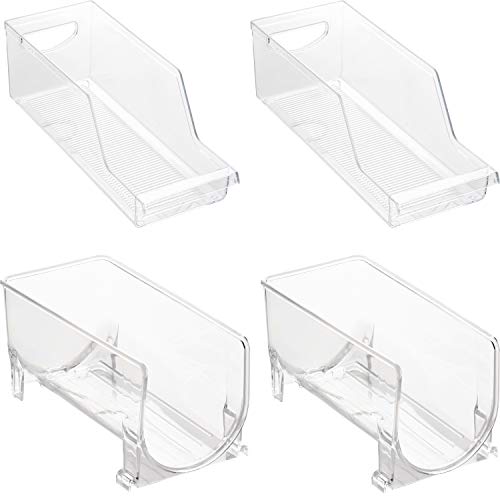 Stackable Bins Kitchen Storage Containers Refrigerator Organizer 4 pc Set Bins 4 Grins
