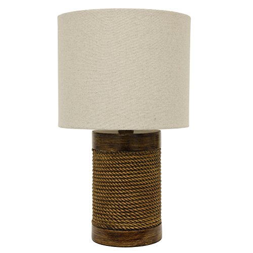 Décor Therapy TL15455 Table Lamp, Natural Rope/Wood Look