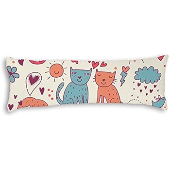 Amazon Com Veronicaca Cute Cats Custom Cotton Body Pillow Covers