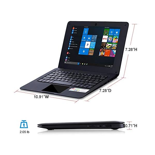 G-Anica® 10.1 Inch Windows 10 Laptop Quad Core Notebook Slim and Lightweight Mini Netbook Computer with Netflix Youtube…