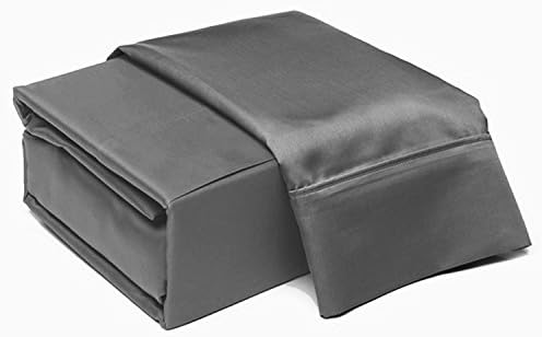 Addy Home Fashions 300 Thread Count 100% Cotton Sheet Set, Charcoal, Queen (6-Piece)