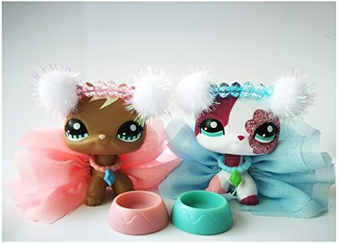 LPSXIE LPS Shorthair Cat Lot 2291 1170 Pink Borwn Blue Eyes Kitty with Accessories Lot Kids Girls Collection Gift Set