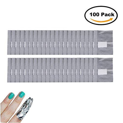 Kissbuty 100PCS Nail Art Soak Off Acrylic Gel Polish Remover Aluminum Foil Wraps With Cotton