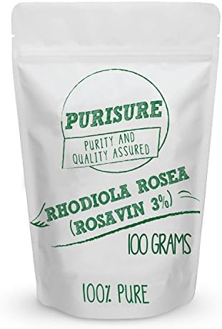 Rhodiola Rosea (3% Rosavins) Powder 100g (250 Servings), Pure Extract to Enhance Brain Power, Increase Energy, Reduce Fatigue & Relieve Stress
