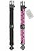 1# BEST Value For Money A2S Survival Kit Paracord Bracelet Set of 2 with Compass Flint Fire Starter, Stainless Fire Scraper, Emergency Whistle (Black / Pink, Medium 8