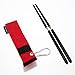 Hawk Zing Foldable Rosewood/Ebony Chopsticks with Carry Bag Perfect for Backpacking Camp and Travel Portable Tableware (Ebony, 1 Pair)