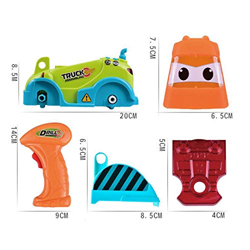 SODIAL Children DIY Screw Disassembly Assembly Electric Bulldozer Toys Engineering Vehicle Cartoon Excavator Kits Puzzle Engineering Vehicle Toy