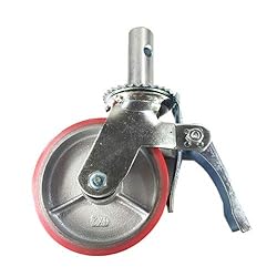 Scaffold Caster 6" x 2" Red Wheels w/Locking Brakes