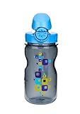 Nalgene 12oz OTF Kids, Squares (Gray w/ Blue Cap) - 2 Count