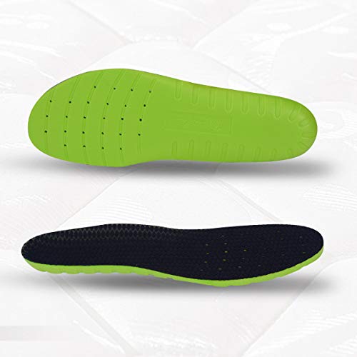 Anti-skidding Sports Comfort Insoles (1 Pair) - Special for Tennis,Badminton,Baseball,Running,Hiking - Relieving Plantar Fatigue,Daily Wear&Work Shoes,Free Cut (Green-EVA,US Women 8-13 & Men 6.5-11.5)