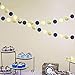 Nicrolandee Navy Blue Dots Paper Garland Metallic Gold String Hanging Party Garland Backdrop for Nautical Bachelorette Wedding Baby Shower Bridal Shower Birthday Party Decorations 3 Pack/Set