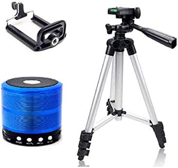 BID BLUE DIAMOND Tripod Stand and Speaker Portable and Foldable Camera with Calling/FM/AUX/USB/SD Card Support for All Smartphones