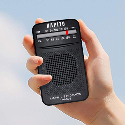 Portable Pocket Transistor Radio Battery Operated AM/FM Radio - Best Reception, Longest Lasting, Built-in Speaker and Mono Headphone Socket for Walking Hiking Camping (Black) - Thumbnail 4