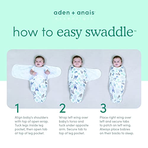 aden + anais Essentials Easy Wrap Swaddle, Velboa Baby Wrap, Newborn
