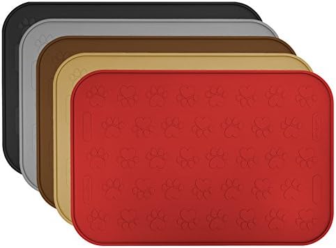 SmithBuilt 19" x 12" Dog Food Mat - Waterproof Non-Slip Silicone Cat Pet Bowl Feeding Placemat