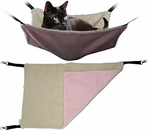 MyCat Deluxe cat Hammock - Fits Cat Tree, Tower, Bed - Your Pet Deserves the Best, Spoil Them, (Pink, Large)