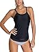 NuoReel Women's Two Piece Adjustable Sporty Racerback Tankini Swimsuit Set (US 8-10=Tag Size L, Black3)