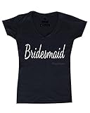 Shop4Ever® Bridesmaid Women's V-Neck T-shirt Wedding Shirts SLIM FIT