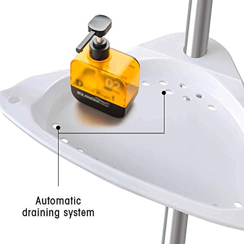 Vailge Constant Tension Corner Shower Caddy, Stainless Steel Pole, 5