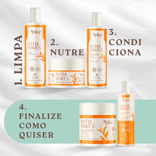 Ápice Shampoo Nutri Waves | Limpeza Suave com Nutrição para Cabelos Cacheados, Ondulados, Crespos e em Transição | 1L