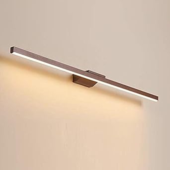 Iluminación de baño lámpara LED marrón lámpara de pared moderna espejo