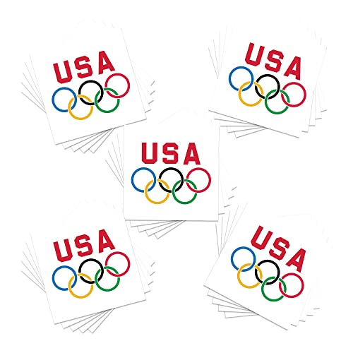 USA Olympic Rings Temporary Tattoos Pack Of 25 Skin Safe MADE IN