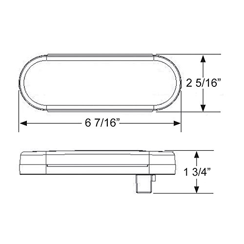 Blazer C562RTM LED 6-Inch Oval Stop / Tail / Turn / Park Red Light - Clear