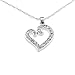 Silver Crystal Iced Out Open Heart Pendant I Love You Necklace Jewelry Gift for Mother Day Girls Women Girlfriend