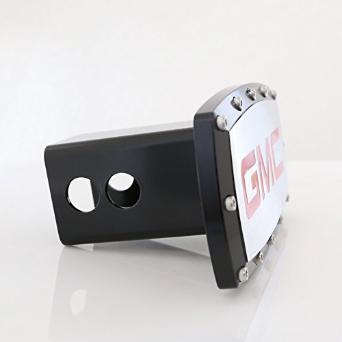 GMC in Red Black Trim Billet Aluminum Tow Hitch Cover