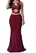 Zkess Women's High Neck Lace Prom Ball Evening Gowns Maxi Dress