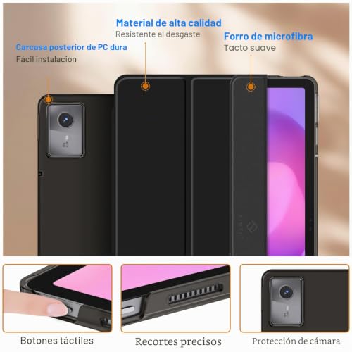 Fintie Funda para Lenovo Idea Tab de 11 pulgadas 2025 (TB-336ZU/TB-336FU) - Funda ultrafina con parte trasera translúcida con función de encendido y apagado automático