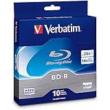 Verbatim BD-R 25GB 16X Blu-ray Recordable Media Disc - 10 Pack Spindle