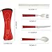 Reusable Tableware Set with Stainless Steel Straws, TIMGOU 2 Flatware Sets with Carry Case, Knife, Fork, Spoon, Chopsticks, and 4 Metal Drinking Straws with Brush for 20oz 30oz Tumbler (Red, Blue)