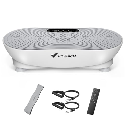 MERACH Vibration Plate for Weight Loss and Shaping, Vibration Plate Exercise Machine with Enhanced Vibration Frequency，99 Speed Levels, Built-in Bluetooth Speaker, LED Touchscreen