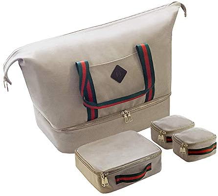 weekender bag with bottom shoe compartment