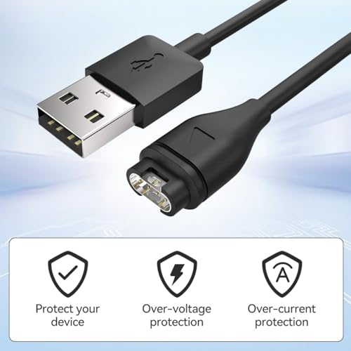 T Tersely [2-PACK] Charging Cable for Garmin Vivoactive 3 4 4s, 1M Charger for Venu 2 2s Instinct Fenix 7 7S 7X/6 6S 6X/5 5S 5X/Forerunner 255 255S 55 935/Approach S40 S42 S60/Venu sq 2 2S/D2
