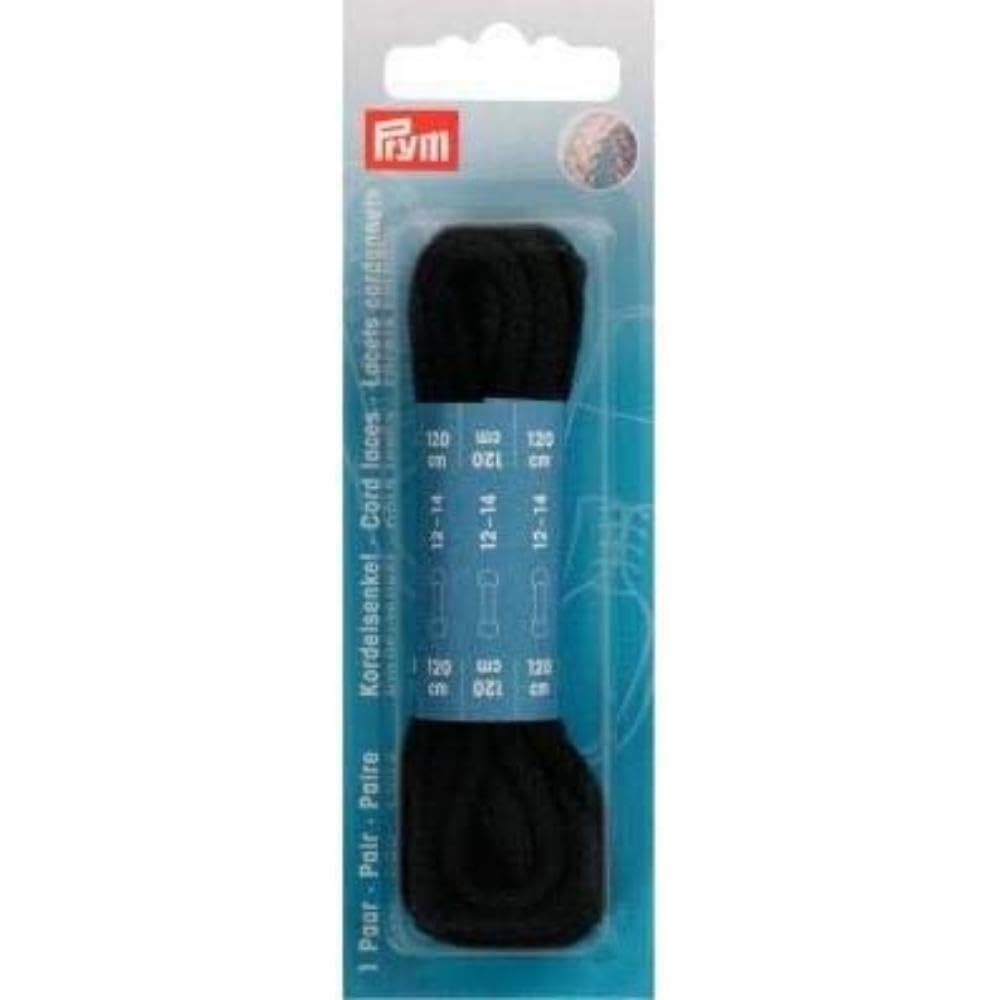 Prym - Prym Black (0.5 x 120cm) Cord Laces - 1 Unit — image 1