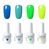 Elite99 Soak Off Gel Polish Lacquer UV LED Nail Art Manicure Kit 4 Colors Set G-C197 + Free Gift (20pcs Gel Remover Wraps)