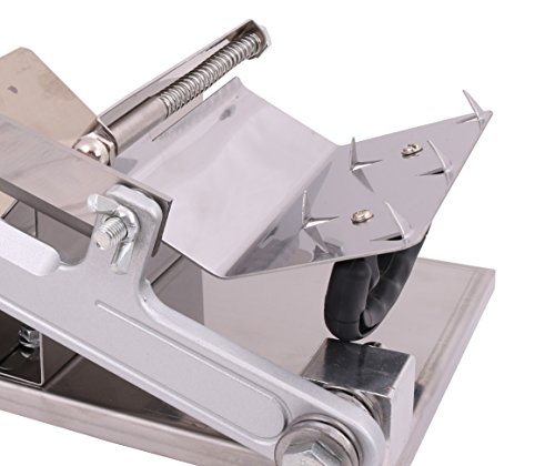 Manual Control Stainless Steel Frozen Meat Slicer Cutting Beef Mutton Potato Vegetable Sheet Cutter Home Kitchen Business Industrial Use (Silver) - Thumbnail 7
