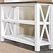 FurniChoi Console Table, Farmhouse Sofa Table for Living Room, Hallway Entryway Table with Storage Shelf, White and Brown